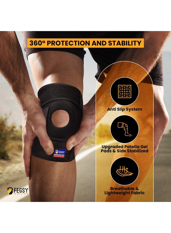 FEGSY FEGSY Adjustable Knee Cap Support Brace For Knee Pain, Gym Workout, Running, Arthritis, And Protection For Men And Women (1,Neoprene), Free Size - Image 2