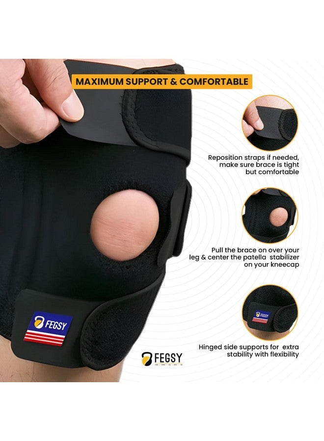 FEGSY FEGSY Adjustable Knee Cap Support Brace For Knee Pain, Gym Workout, Running, Arthritis, And Protection For Men And Women (1,Neoprene), Free Size - Image 3