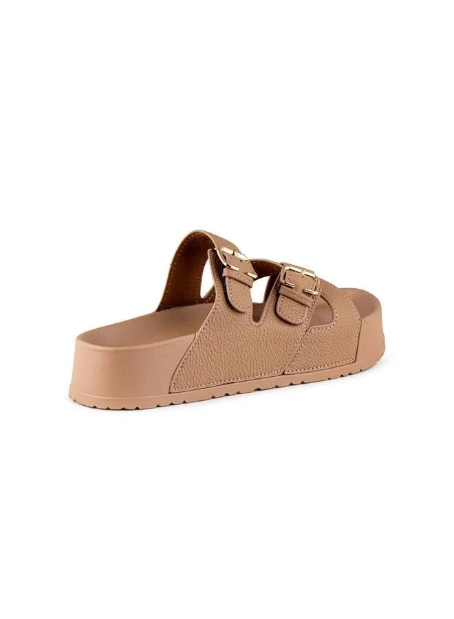 Vincci Beige Women Multi-strap Wedge Sandals for Women | Best Price UAE