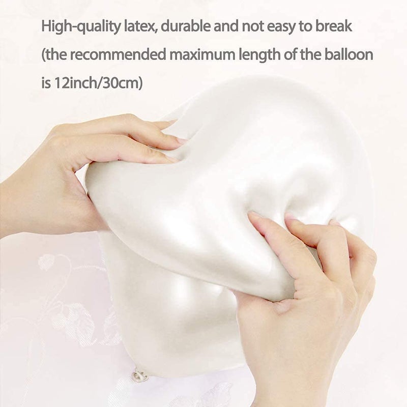 Krido Premium Metallic Latex Balloons Pack of 100 White Balloons for Decoration (White) - Image 3