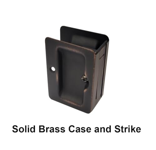 QCAA Premium Quality Solid Brass Rectangular Pocket Sliding Door Pull Passage Function 314X214 Matte Black 1 Pack Made in Taiwan - Image 3