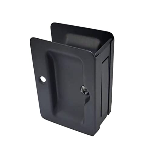QCAA Premium Quality Solid Brass Rectangular Pocket Sliding Door Pull Passage Function 314X214 Matte Black 1 Pack Made in Taiwan - Image 1