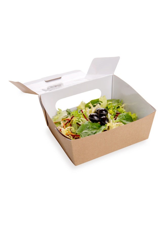 Restaurantware صناديق الطعام كافيه فيجن بسعة 41 أونصة، 200 صندوق هدايا مقاوم للشحوم - بأغطية مدمجة، نافذتان، صناديق براوني من ورق كرافت، للوجبات والحلويات، 5.3 × 6 × 2.6 إنش - Image 2