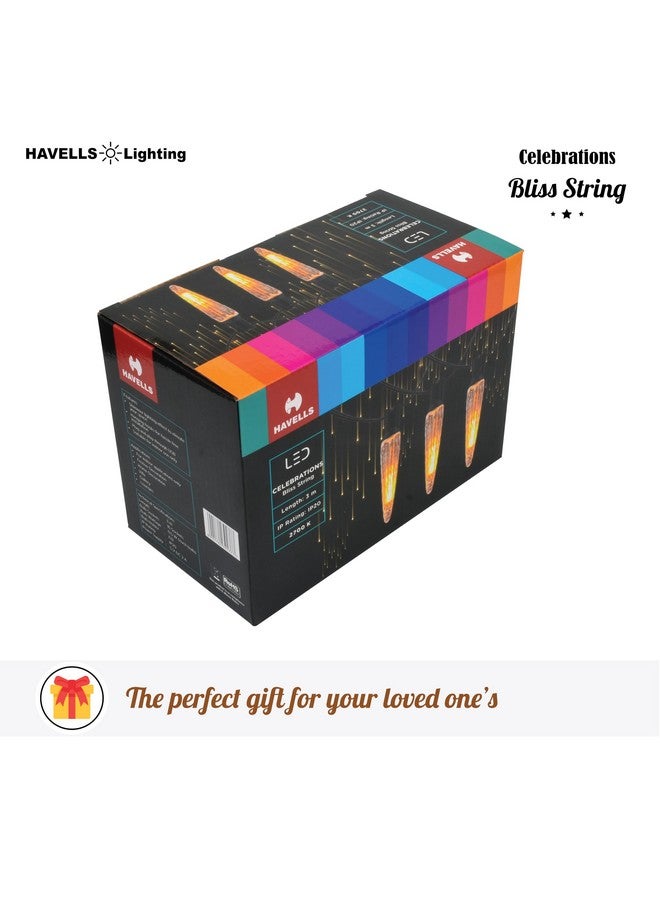 Havells Celebrations Bliss String Light for Indoor Festival Decoration (3 Metre,10 Feet, 16 Bulbs & 2 Spare Bulbs) - Image 4
