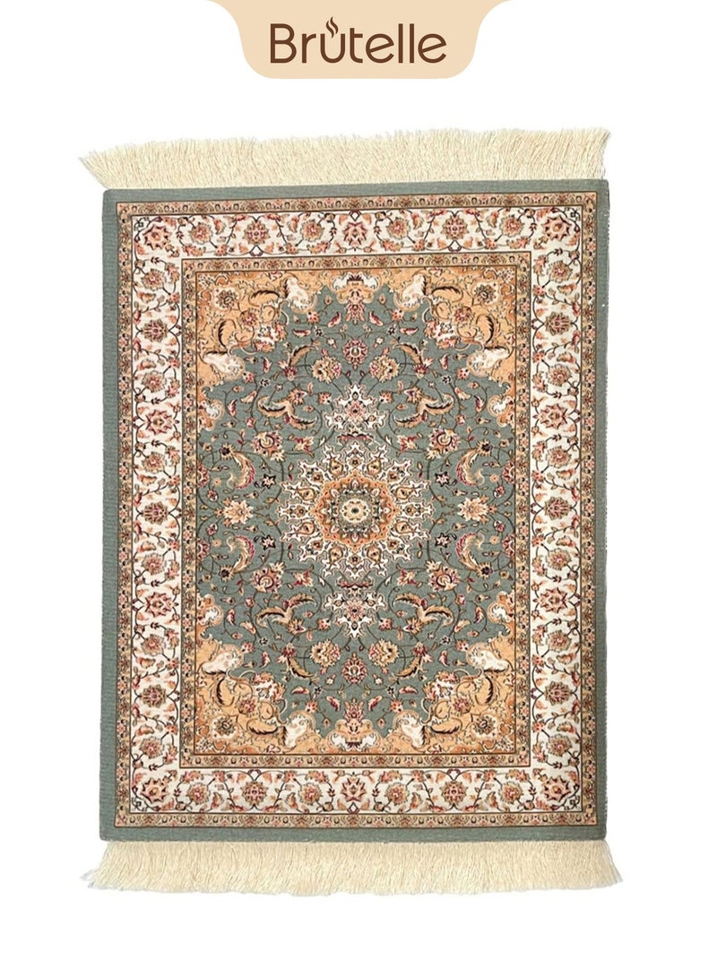 بريتيل حصيرة قهوة على الطراز العربي معزولة ماصة للقهوة أو الشاي، حصيرة طاولة مقاومة للحرارة، مقاومة للتجفيف، غير قابلة للانزلاق، مناسبة لماكينة القهوة، وعاء القهوة، ملحقات القهوة، قطعة واحدة - Image 1