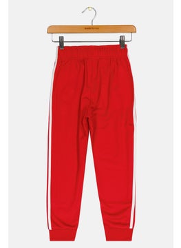 adidas Originals Kids Boy Embroidered Logo Training Track Pants, Red  - Image 2