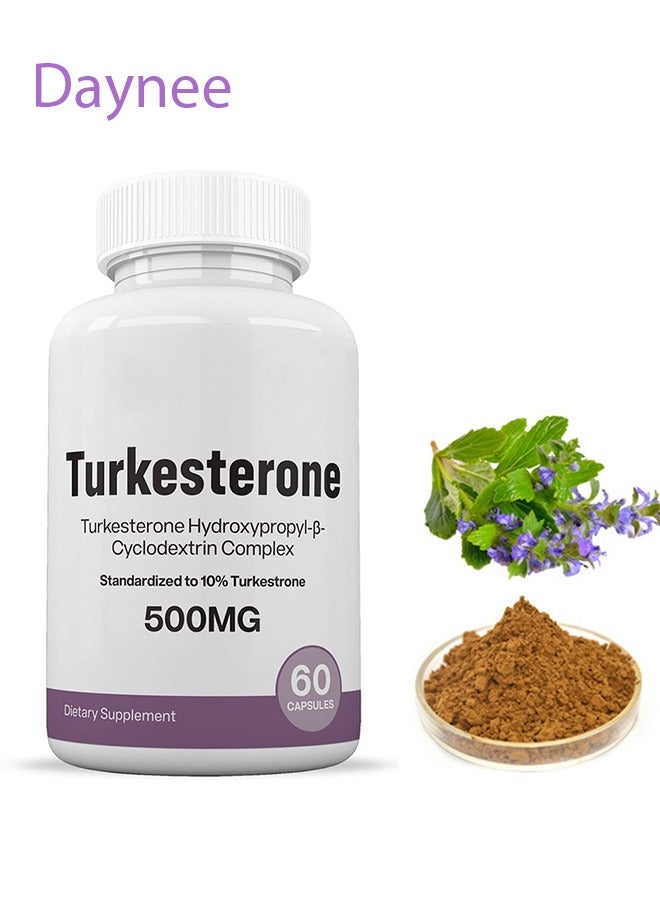 Daynee Turkesterone Turkesterone Hydroxypropyl-β-Cyclodextrin Complex Standardized To 10% Turkestrone 500Mg 60 Capsules Dietary Supplement - Image 1