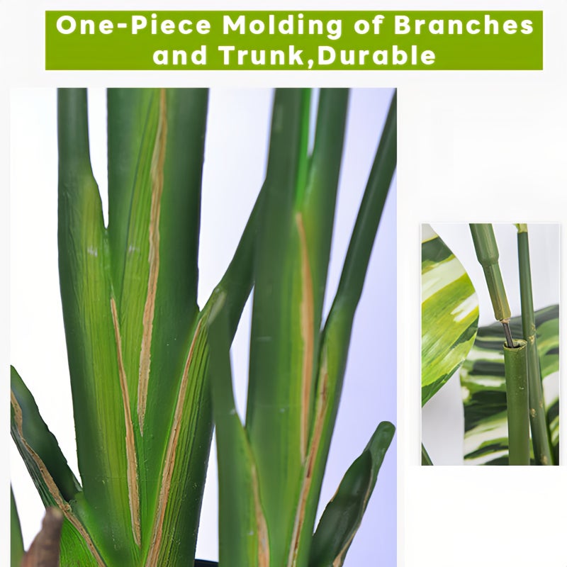 شاربدو 220 سم أبيض متنوع النخيل للمسافر النبات الاصطناعي مع 12 أوراق ، مناسبة للمكتب / مركز التسوق / استخدام داخلي / خارجي - Image 5