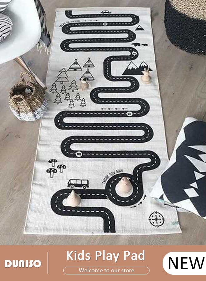 DUNISO سجادة لعب للأطفال، 180*70 سم، وسادة مغامرة للأطفال، سجادة زحف، سجادة كبيرة جداً غير سامة لوقت البطن، سجادة لعب للأطفال، سجادة للأطفال، سجادة للأطفال في غرفة النوم، سجادة أرضية محمولة للأطفال. - Image 1