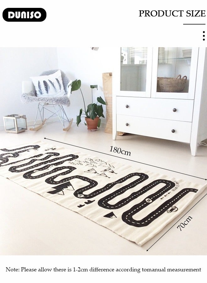 DUNISO سجادة لعب للأطفال، 180*70 سم، وسادة مغامرة للأطفال، سجادة زحف، سجادة كبيرة جداً غير سامة لوقت البطن، سجادة لعب للأطفال، سجادة للأطفال، سجادة للأطفال في غرفة النوم، سجادة أرضية محمولة للأطفال. - Image 2