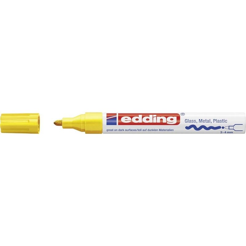 edding 750 Gloss Paint Marker - Yellow - 1 Paint Marker - Round Nib 2-4 mm - Paint Pen for Glass, Pebbles, Wood, Plastic, Paper - Waterproof, high Coverage - Image 5