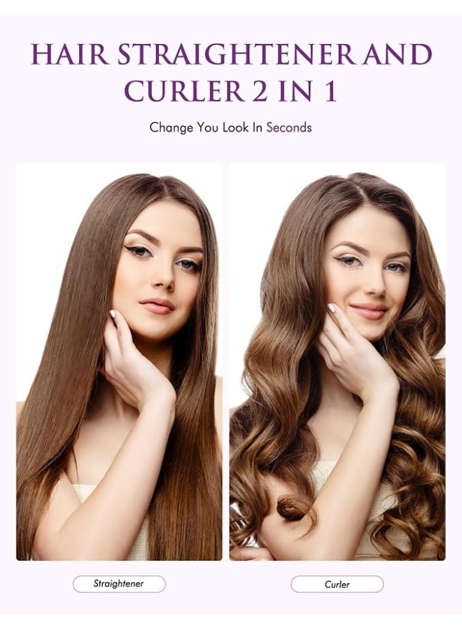 LANDOT 2-in-1 Hair Straighteners and Curler - Twist Floating Plates for Create Salon Waves, Curls, Straight Styles | Flat Curling Iron, Anti-Frizz Ionic, Smooth Glide Floating Plates, 30s Fast Heat-Up, 12 Temps 250-450°F, All Hair Types - Image 3