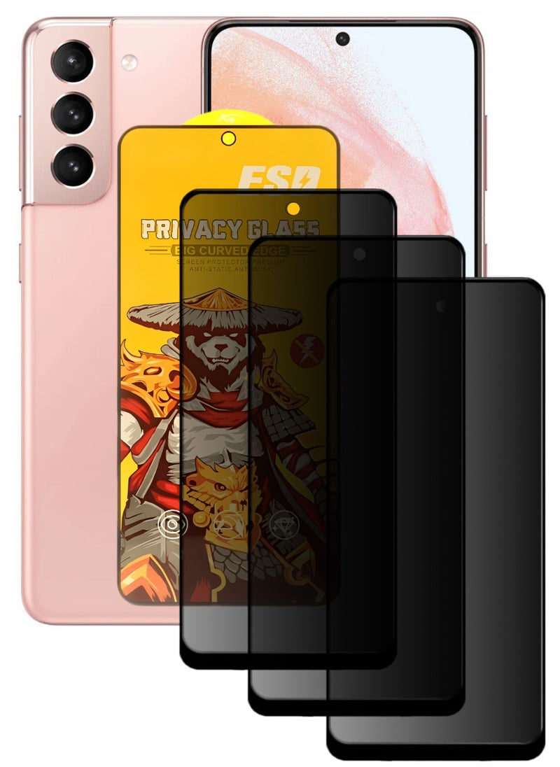 ESD 3 Pieces Tempered Dustproof Privacy Glass Screen Protector Compatible For Samsung Galaxy S21 Plus - Image 1
