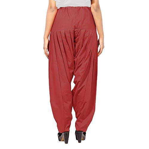 ANARO Maroon Cotton Patiala Salwar(Pant) For Women (Size 48W X 39L) Fit Type : Mid Rise Loose Fit - Image 3