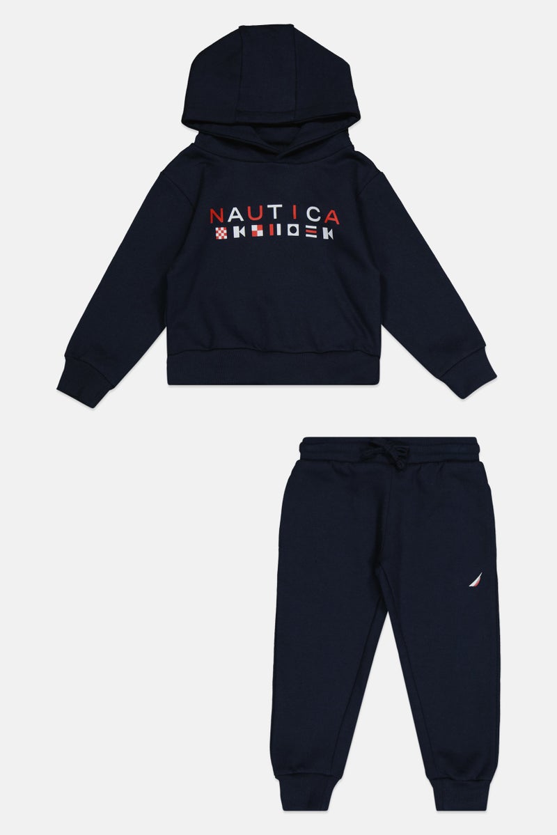 NAUTICA Toddlers Boy 2 Pieces Graphic Print Long Sleeve Hoodie And Sweatpants Set, Navy - Image 1