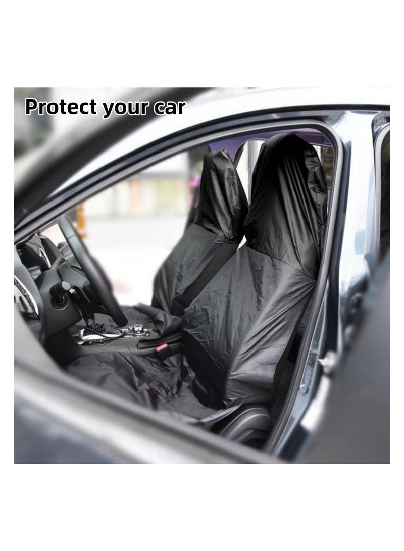 NOVOLAN Car Seat Cover Protects Car Seats Foldable & Portable Universal Seat Protector Easy to Install Breathable Fabric, Protect Your Car Seats From Dust, Dirt, & Stains Black 1 Pair