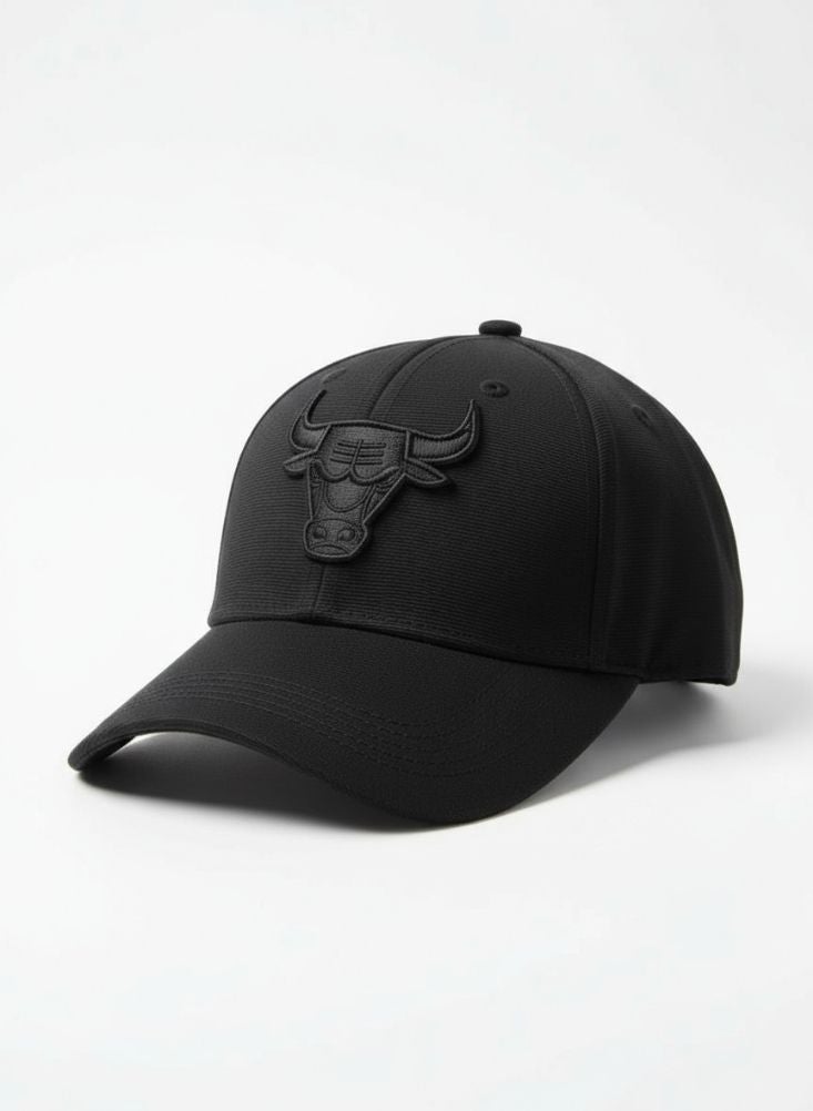 Premium Black Bull Embossed Cap – Sporty Curved Brim Adjustable Streetwear Hat - Image 2