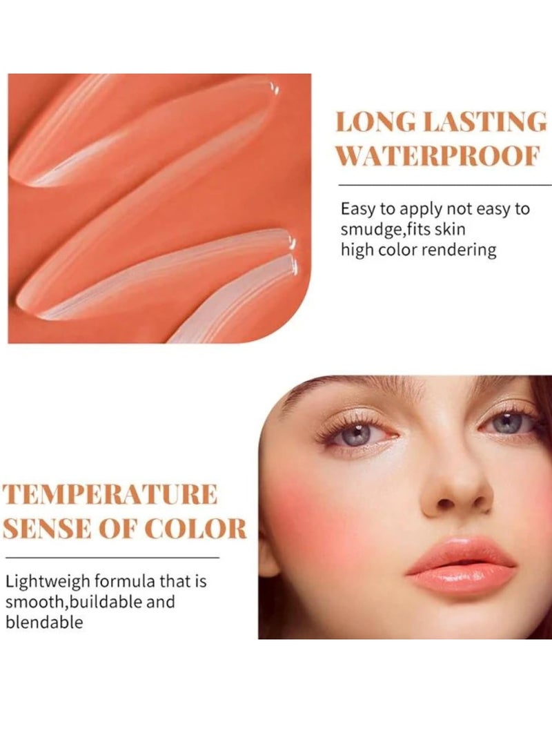 DIMSHOW Liquid Blush Creamy Formula Mousse Blush Creamy Liquid Matte Finish Blusher Face Beauty Makeup Liquid Tinted Mousse Blush Eyeshadow and Lipstick Long Wearing Moisturizing Blush 03 - Image 3