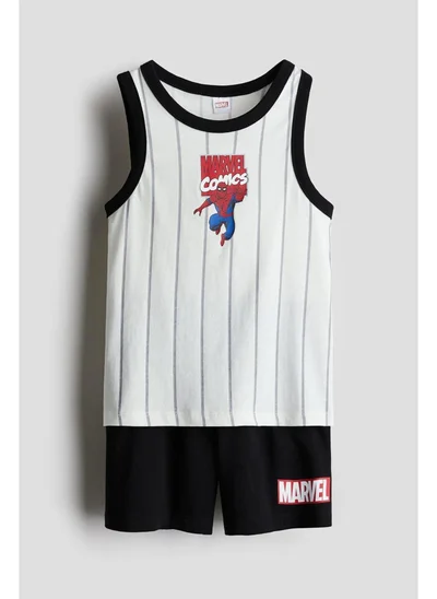 H&M Printed Cotton T-Shirt &amp; Shorts Sets