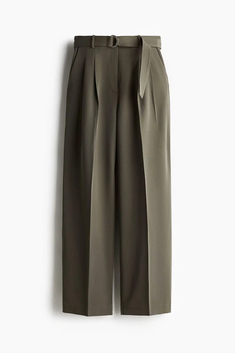 H&M Wide belted trousers
