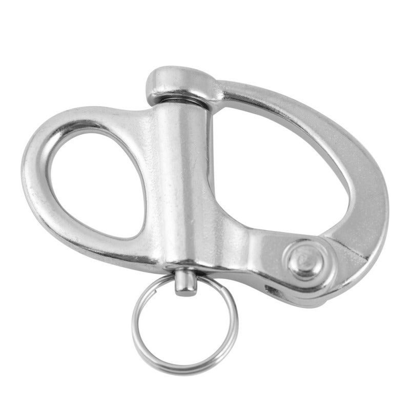 16*69mm Stainless Steel Fixed Snap Shackle Quick Release with Round Ring - Image 1