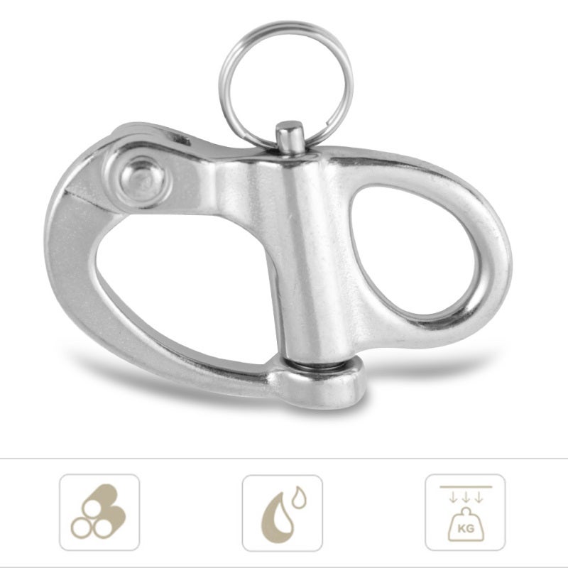 16*69mm Stainless Steel Fixed Snap Shackle Quick Release with Round Ring - Image 5