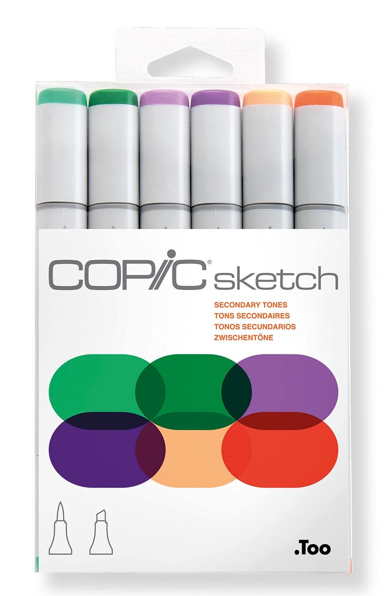 Copic Sketch, Alcohol-based Markers, 6pc Set, Secondary Tones - Image 4