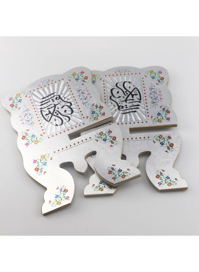 نيبمينينت حامل كتاب القرآن الكريم للمسلمين، رف خشبي قابل للطي لكتب الصلاة للقرآن والكتب المقدسة، رف قراءة لشهر رمضان وعيد الأضحى، هدية دينية للمسلمين في عيد رمضان - Image 3