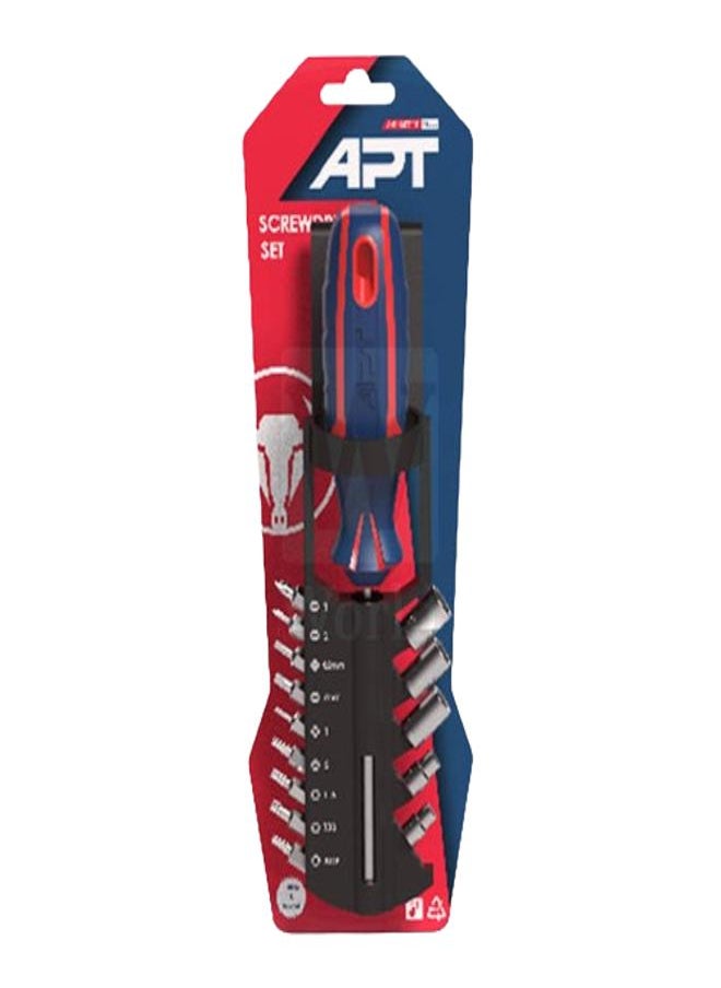 Apt مفك 2 لون سنون + لقم 15 قطعة اي بي تي موديل APT Cordless screwdriver AH145377-15 