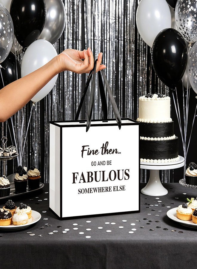 Wayyogh Farewell Going Away Gift Bag,Black White Fine Then and Go Fabulous Somewhere Else Paper Bags with Wrapping Tissue Greeting Card for Men Women Moving Away,Goodbye,Retirement,Coworker Leaving Party Supplies Decorations Good Luck Finding Better Coworkers Than Us Rude That You're Leaving But Ok Decor - Image 3