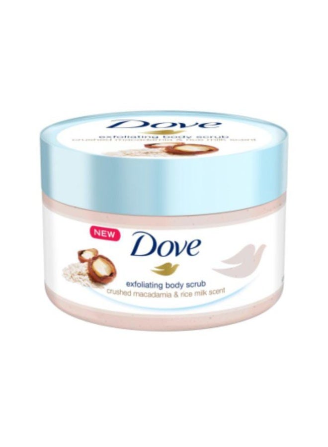Dove Exfoliating body scrub with crushed macadamia & rice milk