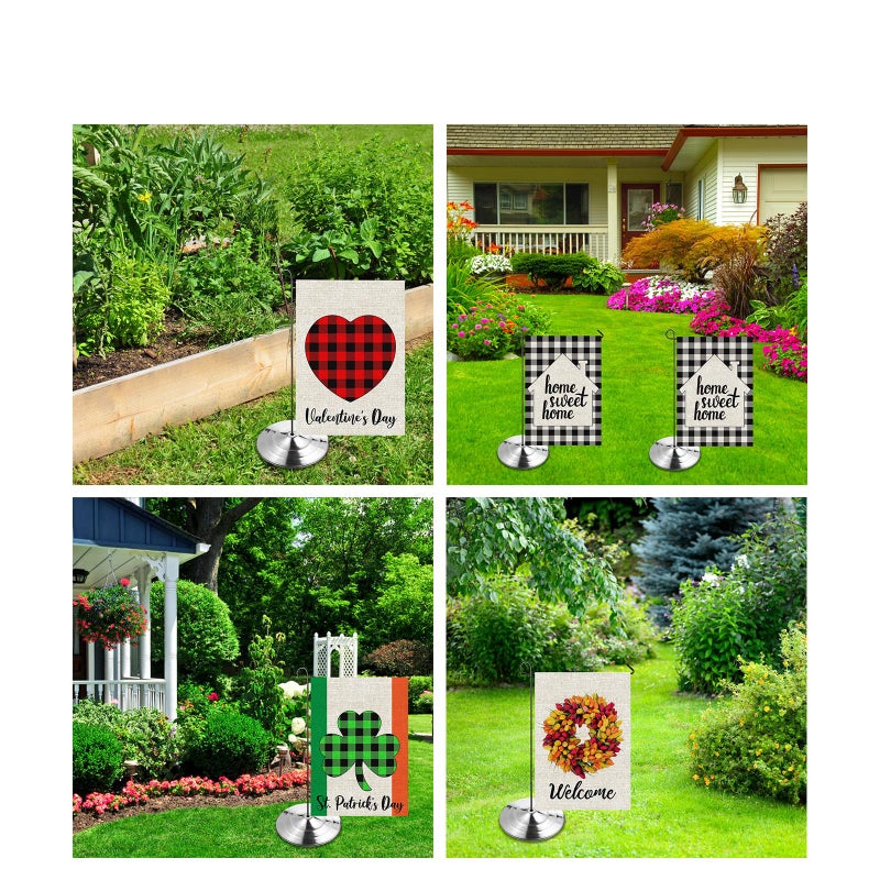Stainless Steel Flagpole Collar and Base 2 Pcs Set 260x32mm Outdoor Bracket Holder for Garden Lawn Flag Stand - Image 4