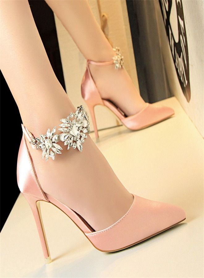 BIGTREE Fashion Trend High-Heeled Sandals 9.5CM Pink 