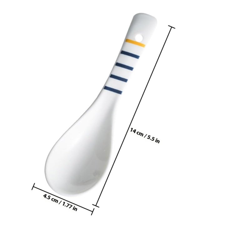 Japanese Style Ceramic Soup Spoons Set 4Pcs Porcelain Tableware for Home Kitchen Dining - Image 3