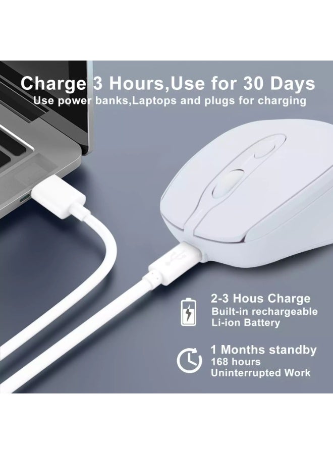 Nengshi M256 Dual Mode Wireless, Bluetooth  Silent Click Mouse - Optical Sensor 1200 DPI Rechargeable USB C - Image 4