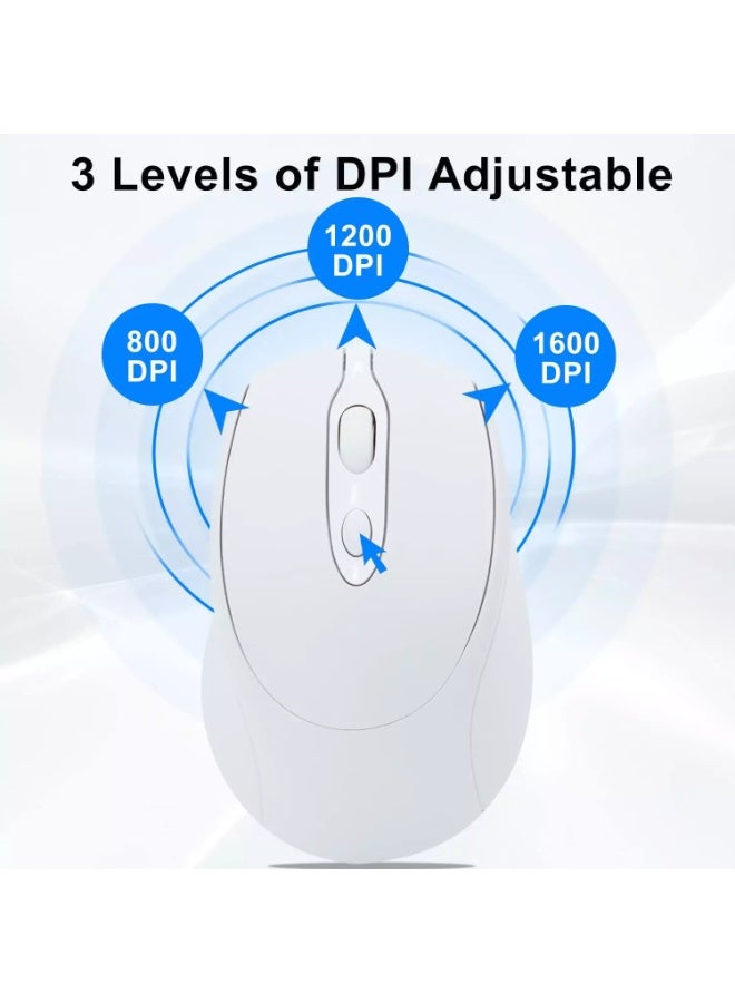 Nengshi M256 Dual Mode Wireless, Bluetooth  Silent Click Mouse - Optical Sensor 1200 DPI Rechargeable USB C - Image 3