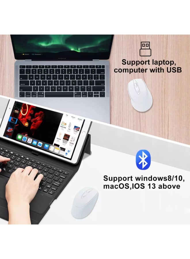 Nengshi M256 Dual Mode Wireless, Bluetooth  Silent Click Mouse - Optical Sensor 1200 DPI Rechargeable USB C - Image 5