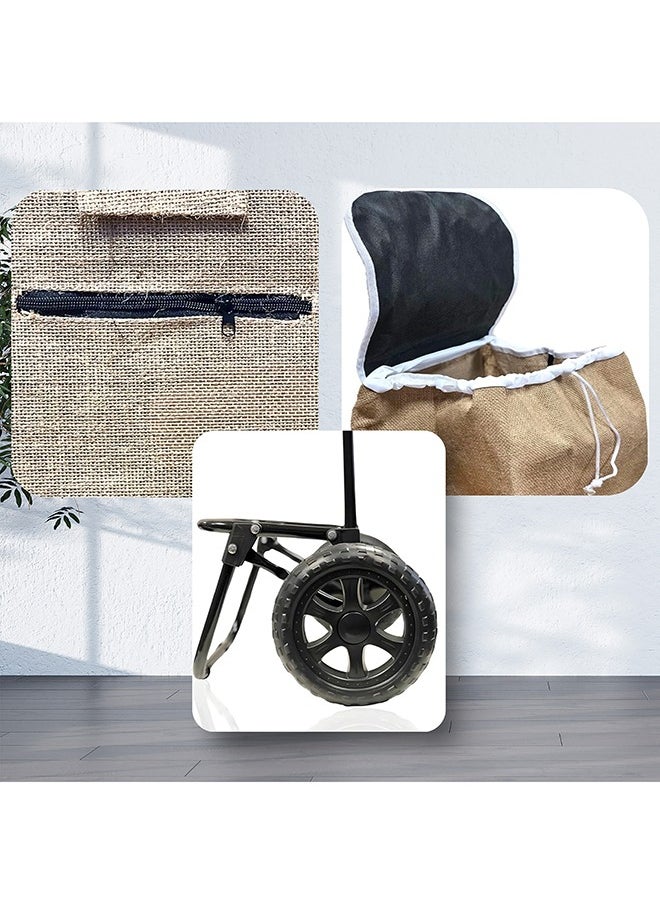 Feelings Feelings Shopping Trolley Eco With Wheels Beige  - Image 3