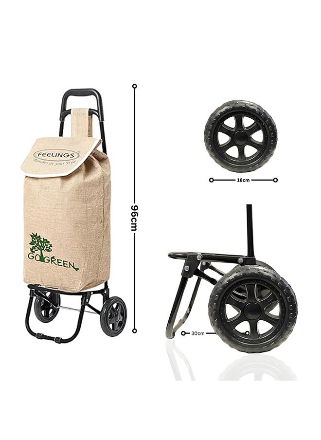 Feelings Feelings Shopping Trolley Eco With Wheels Beige  - Image 2