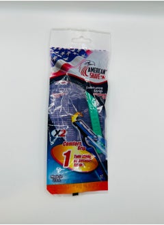 AMERICAN SHAVE X2 Comfort Grip Long Handle Twin Disposable Razors 1 piece  - Image 3