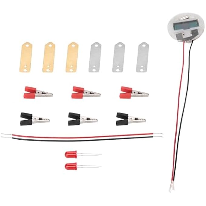 POTATO ELECTRICITY EXPERIMENTS KIT, DIGITAL CLOCK, LIGHT BULB, ZINC / COPPER PLATES AND WIRES, FUN LEARNING SCIENCE TOY INCLUDES LEMON, ORANGE, TOMATO,FOR EDUCATIONAL PURPOSES - Image 1