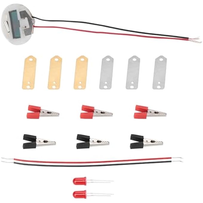 POTATO ELECTRICITY EXPERIMENTS KIT, DIGITAL CLOCK, LIGHT BULB, ZINC / COPPER PLATES AND WIRES, FUN LEARNING SCIENCE TOY INCLUDES LEMON, ORANGE, TOMATO,FOR EDUCATIONAL PURPOSES - Image 4