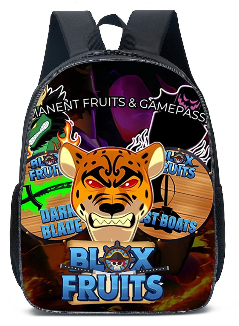 Blox Fruits Cartoon Backpack Student School Bag