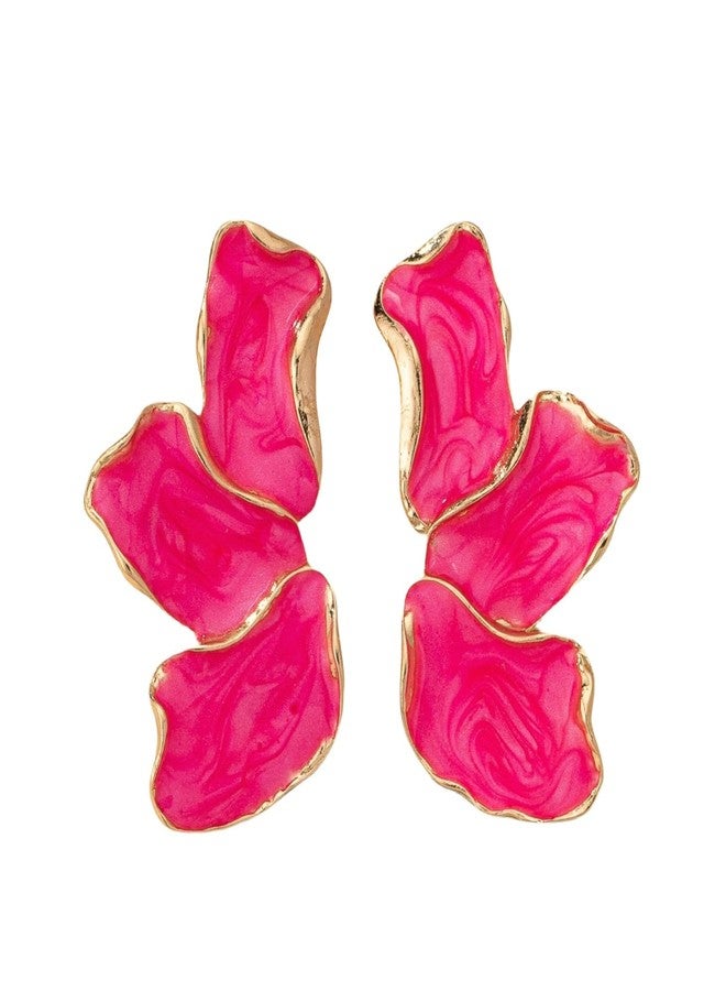 EXPHAIN Irregular Petal Earring For Women Stainless Steel Unique Statement Flower Dangle Earrings Jewelry Gift - Image 1