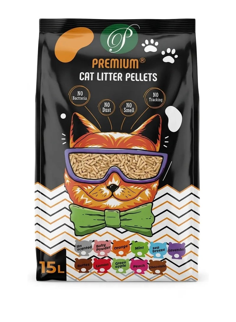 Premium Wood Pellet Cat Litter 15L - Image 1