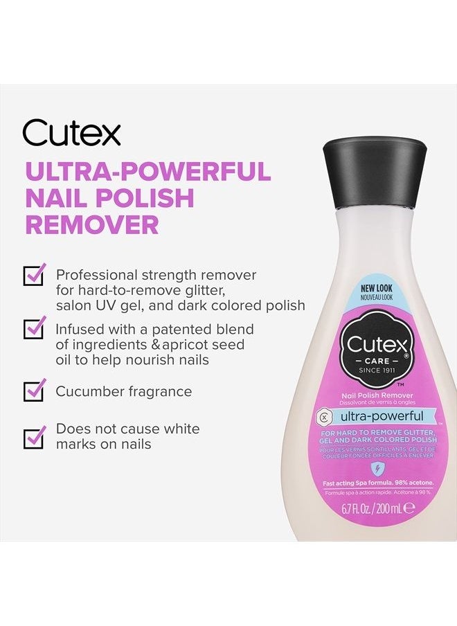 Cutex Gel Nail Polish Remover, Ultra-Powerful & Removes Glitter and Dark Colored Paints, Paraben Free, 6.76 Fl Oz  - Image 2