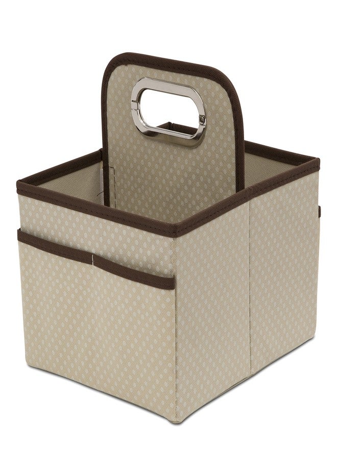 Delta Children Portable Nursery Caddy - Essential Lightweight Storage Bin with Multiple Compartments - Easy Storage/Organization Solution, Beige - Image 1