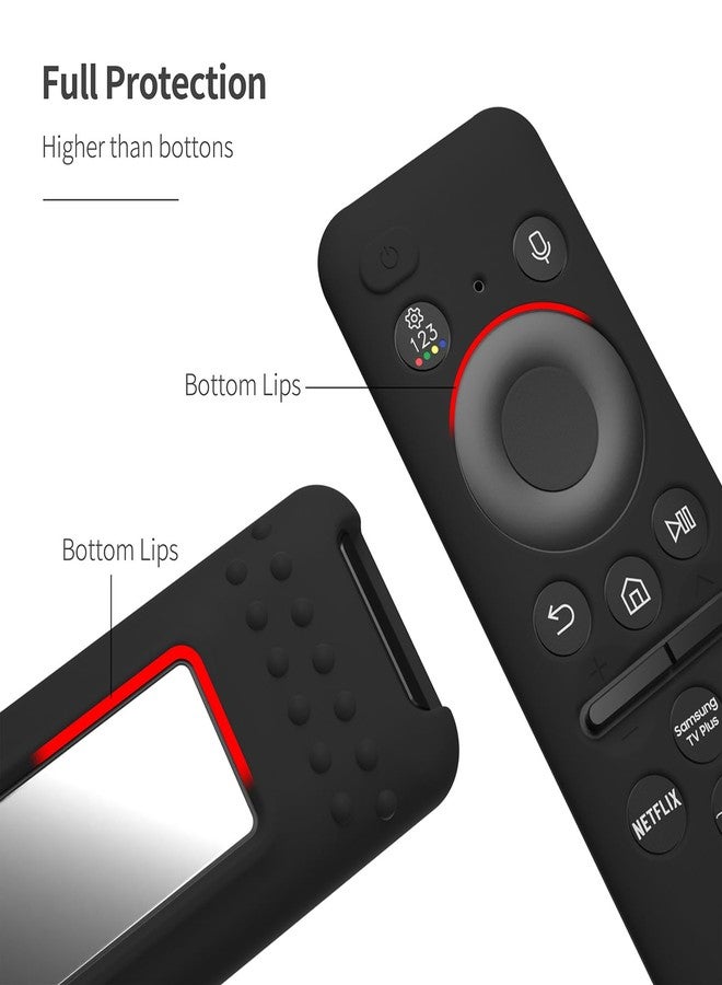 AKSHFETH Silicone Cover for 5.59 Inch Samsung BN59-01455a BN59-01432J Samsung Solar Cell Remote Control Cover 2023 8K Neo QLED HDR Smart TV Silicone Case (Black) - Image 4
