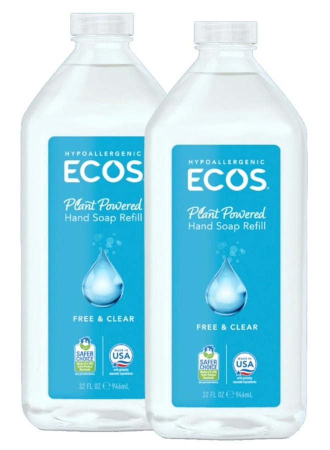 ECOS Supercharged Squeaky Clean: Free & Clear Refill Hand Soap (2 Pack) | Emphasizes both cleaning power friendliness - Image 1