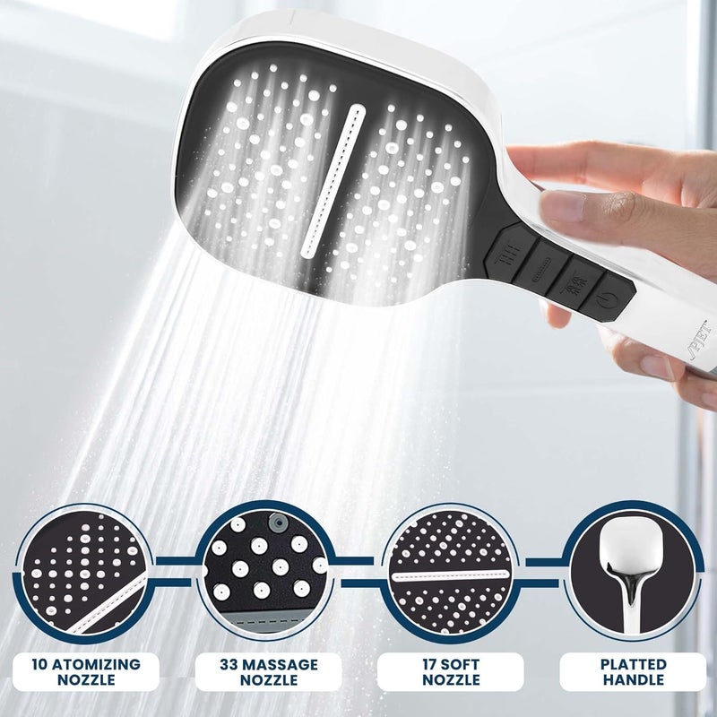 PJET Hand Shower For Bathroom Multifunctional 7 Mode Bathroom Shower Silicon Bathroom Hand Shower Easy Mode Switching Durable Longlasting Handheld Shower SetChrome - Image 5